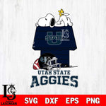 Utah State Aggies Snoopy Chill Football SVG DXF EPS PNG FILE,Snoopy File Cut, NCAA Digital Download,Instant Download,Christmas Silhouette