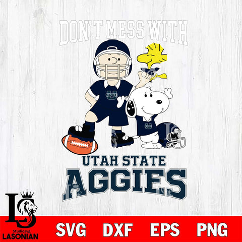 Utah State Aggies Snoopy Dont mess with SVG DXF EPS PNG FILE,Snoopy File Cut, NCAA Digital Download,Instant Download,Christmas Silhouette
