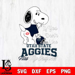 Utah State Aggies Snoopy If you dont like kiss SVG DXF EPS PNG FILE,Snoopy File Cut, NCAA Digital Download,Instant Download,Christmas Silhouette