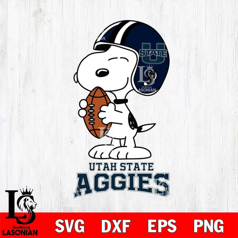 Utah State Aggies Snoopy Rugby Svg Eps Dxf Png File, NCAA svg , Digital Download , Instant Download, Cricut File
