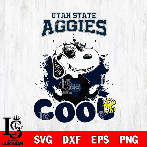 Utah State Aggies Snoopy Sport 7 Svg Eps Dxf Png File, Digital Download