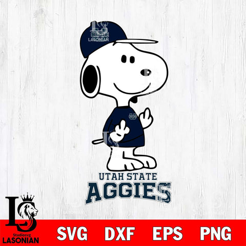Utah State Aggies Snoopy Sport 8 Svg Eps Dxf Png File, Digital Download