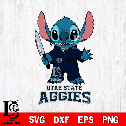 Utah State Aggies Stitch Horror 2 Svg Eps Dxf Png File, NCAA svg, Digital Download, Instant Download