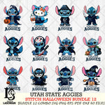 Utah State Aggies Stitch Horror Bundle 12 SVG Svg Eps Dxf Png File, NCAA svg, Digital Download, Instant Download