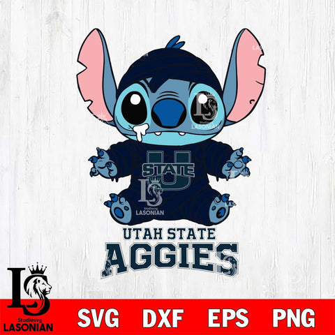 Utah State Aggies Stitch Mummy Svg Eps Dxf Png File, NCAA svg, Digital Download, Instant Download