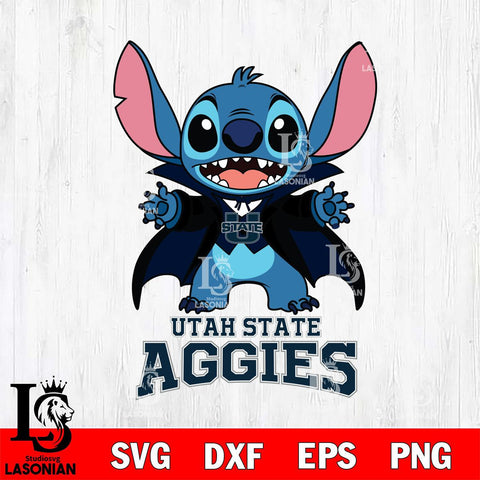 Utah State Aggies Stitch Vampire halloween Svg Eps Dxf Png File, NCAA svg, Digital Download, Instant Download