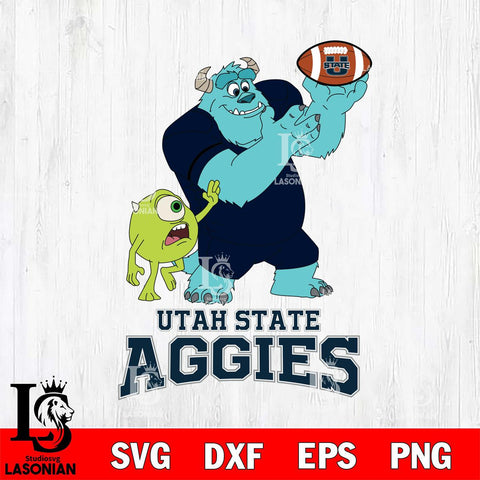 Utah State Aggies Sully & Mike Football Cricut,Christmas SVG DXF EPS PNG FILE, NCAA Digital Download,Instant Download, Silhouette