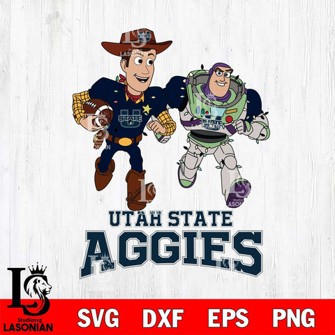 Utah State Aggies Woody & Buzz Lightyear Football Cricut,Christmas SVG DXF EPS PNG FILE, NCAA Digital Download,Instant Download, Silhouette