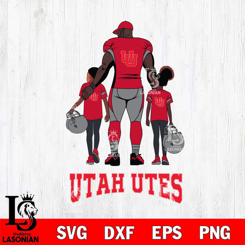 Utah Utes 3 Father and son Rugby SVG DXF EPS PNG FILE,NCAA SVG, Father day Digital Download,Instant Download, Silhouette