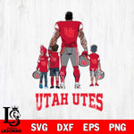 Utah Utes 4 Father and son Rugby SVG DXF EPS PNG FILE,NCAA SVG, Father day Digital Download,Instant Download, Silhouette