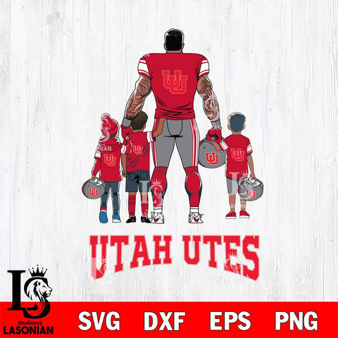 Utah Utes 4 Father and son Rugby SVG DXF EPS PNG FILE,NCAA SVG, Father day Digital Download,Instant Download, Silhouette