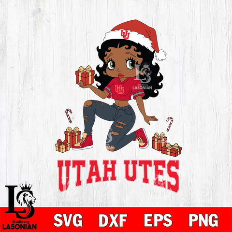 Utah Utes Betty Boop Gift File Cut, NCAA SVG DXF EPS PNG PDF File, Digital Download , Criucut , Silhouette