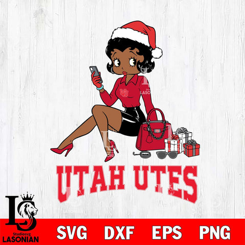 Utah Utes Betty Boop Phone File Cut, NCAA SVG DXF EPS PNG PDF File, Digital Download , Criucut , Silhouette