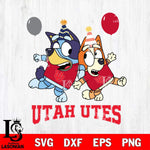 Utah Utes Bluey & Bingo 2 Svg Eps Dxf Png File, NCAA svg, Digital Download, Instant Download