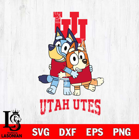 Utah Utes Bluey & Bingo 3 Svg Eps Dxf Png File, NCAA svg, Digital Download, Instant Download