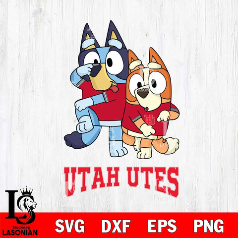 Utah Utes Bluey & Bingo Svg Eps Dxf Png File, NCAA svg, Digital Download, Instant Download