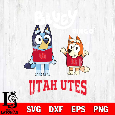 Utah Utes Bluey & Bingo 4 Svg Eps Dxf Png File, NCAA svg, Digital Download, Instant Download