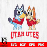 Utah Utes Bluey & Bingo 5 Svg Eps Dxf Png File, NCAA svg, Digital Download, Instant Download