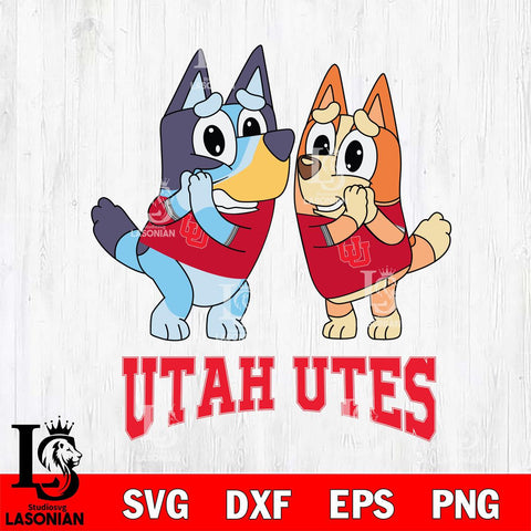 Utah Utes Bluey & Bingo 5 Svg Eps Dxf Png File, NCAA svg, Digital Download, Instant Download