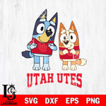 Utah Utes Bluey & Bingo 6 Svg Eps Dxf Png File, NCAA svg, Digital Download, Instant Download