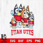 Utah Utes Bluey & Bingo 7 Svg Eps Dxf Png File, NCAA svg, Digital Download, Instant Download