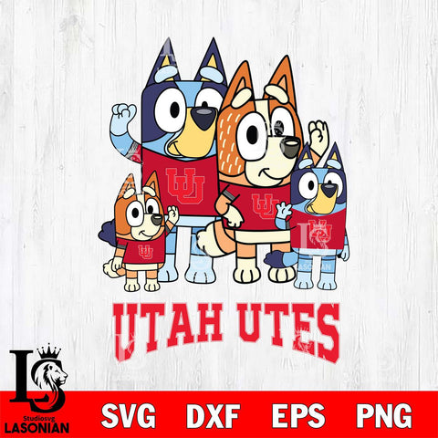 Utah Utes Bluey & Bingo 7 Svg Eps Dxf Png File, NCAA svg, Digital Download, Instant Download