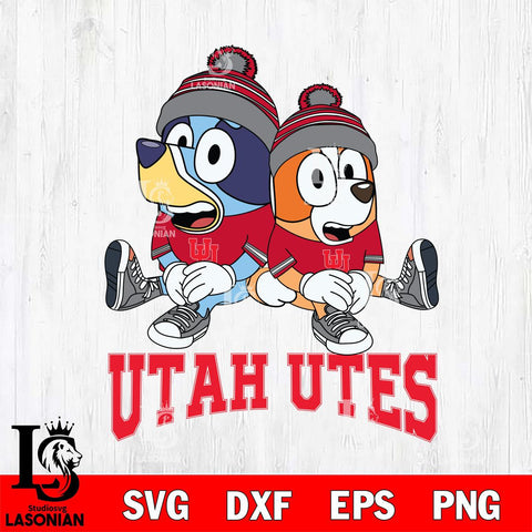 Utah Utes Bluey & Bingo 8 Svg Eps Dxf Png File, NCAA svg, Digital Download, Instant Download