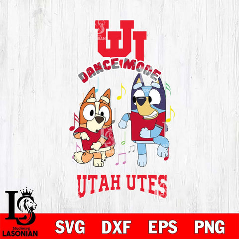 Utah Utes Bluey Bingo Dance Mode Svg Eps Dxf Png File, NCAA svg, Digital Download, Instant Download