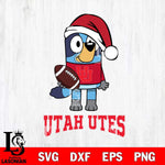 Utah Utes Bluey Christmas Svg Eps Dxf Png File, Digital Download