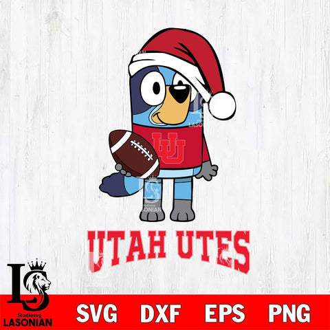 Utah Utes Bluey Christmas Svg Eps Dxf Png File, Digital Download