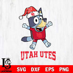 Utah Utes Bluey Happy Christmas Svg Eps Dxf Png File, Digital Download