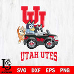 Utah Utes Bluey friends car Svg Eps Dxf Png File, NCAA svg, Digital Download, Instant Download