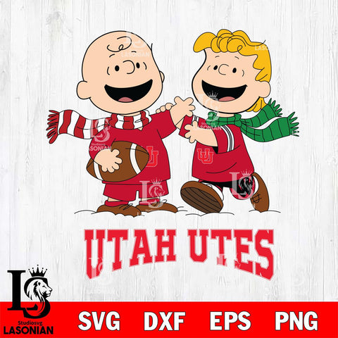 Utah Utes Charlie Brown & Linus Football Cricut,Christmas SVG DXF EPS PNG FILE, NCAA Digital Download,Instant Download, Silhouette