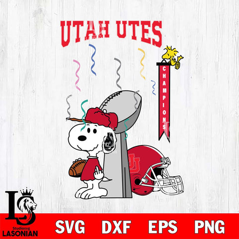 Utah Utes Charlie Brown and Snoopy Super Bowl Svg Eps Dxf Png File, NCAA svg , Digital Download , Instant Download, Cricut File