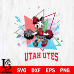 Utah Utes Cute Daisy Duck Cheerleader SVG DXF EPS PNG FILE, NCAA File Cut,Digital Download,Instant Download