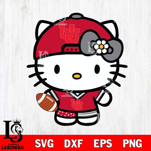 Utah Utes Cute Hello Kitty Football 10 Svg Eps Dxf Png File, NCAA svg, Digital Download, Instant Download