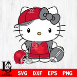 Utah Utes Cute Hello Kitty Football 4 Svg Eps Dxf Png File, NCAA svg, Digital Download, Instant Download