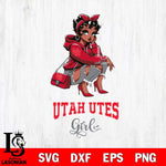 Utah Utes Fashion Black Fan Girl Betty Boop, Svg Eps Dxf Png File, Digital Download