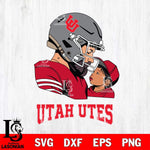 Utah Utes Father And Child Rugby SVG DXF EPS PNG FILE,NCAA SVG, Father day Digital Download,Instant Download, Silhouette