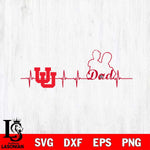 Utah Utes Father Heart Beat Svg Eps Dxf Png File, Digital Download, Instant Download