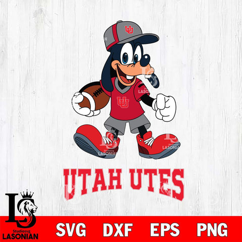 Utah Utes Goofy Football Player SVG DXF EPS PNG FILE,NCAA svg ,Football Digital Download,Instant Download, Silhouette