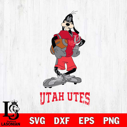Utah Utes Goofy Player SVG DXF EPS PNG FILE,NCAA svg ,Football Digital Download,Instant Download, Silhouette