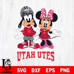Utah Utes Goofy and Minnie mouse Football SVG DXF EPS PNG FILE,NCAA svg ,Football Digital Download,Instant Download, Silhouette