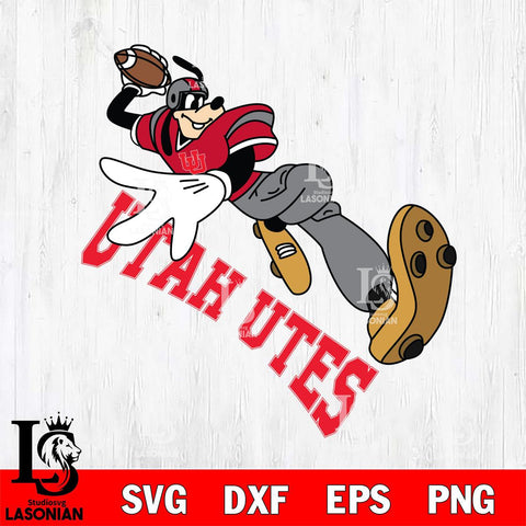 Utah Utes Goofy rugby player SVG DXF EPS PNG FILE,NCAA svg ,Football Digital Download,Instant Download, Silhouette