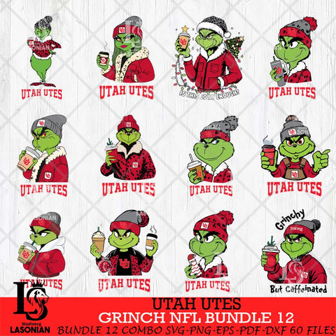 Utah Utes Grinch NFL Bundle 12 SVG Eps Dxf Png File, Digital Download, Instant Download