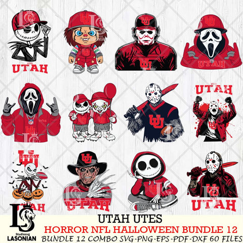 Utah Utes Halloween Bundle 12 SVG Svg Eps Dxf Png File, NCAA bundle svg, Digital Download, Instant Download