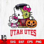 Utah Utes Hello Kitty Horror 10 Svg Eps Dxf Png File, Digital Download
