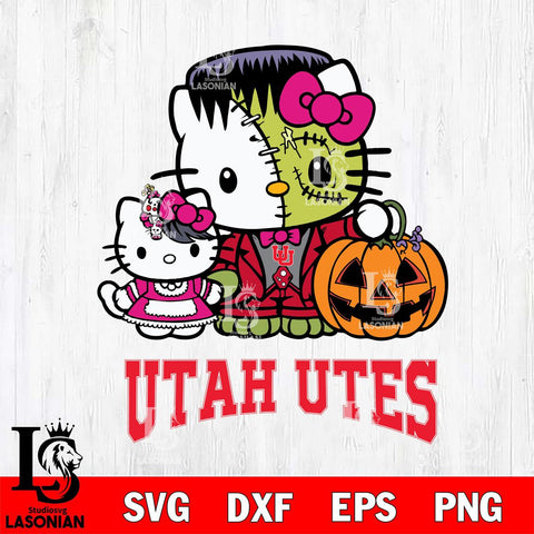 Utah Utes Hello Kitty Horror 10 Svg Eps Dxf Png File, Digital Download