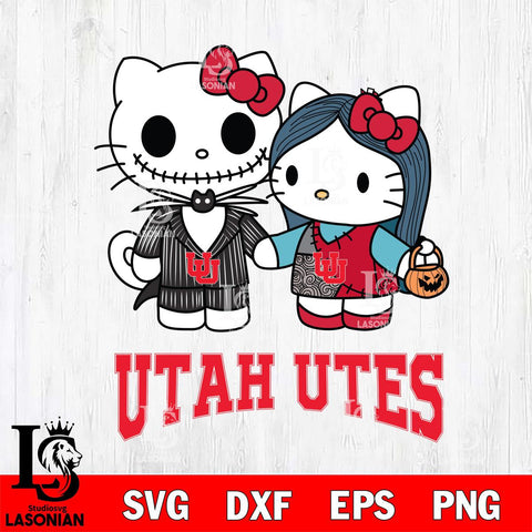 Utah Utes Hello Kitty Horror 11 Svg Eps Dxf Png File, Digital Download