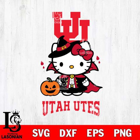 Utah Utes Hello Kitty Horror 9 Svg Eps Dxf Png File, Digital Download